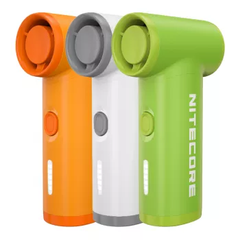 Nitecore NEF Nano portabel fläkt vit – USB-C-uppladdningsbar, 3 hastigheter, 2500 mAh batteri