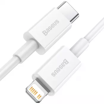 Baseus Superior Series USB-C till Lightning-kabel 0,25 m vit, 20W PD snabbladdning och datasynkronisering