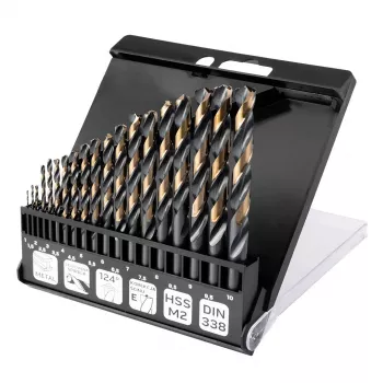 NEO TOOLS HSS-CNC metallborrset, 124°, Pro-Tec, 1,0-10,0 mm, 19 delar