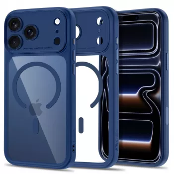 TECH-PROTECT MagPeak MagSafe Clear Case för iPhone 17 Pro Max / 18 Pro Max – mörkblå