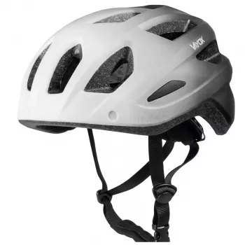 Vayox Active cykelhjälm med LED-ljus, vit-svart, storlek M (54-58 cm)