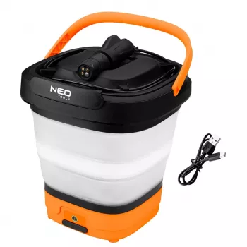 NEO TOOLS 12V batteridriven högtryckstvätt 5 bar med hopfällbar hink och USB-C-laddning