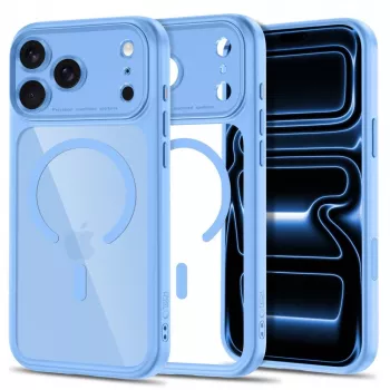 TECH-PROTECT MagPeak MagSafe Clear Case för iPhone 17 Pro Max / 18 Pro Max - ljusblå