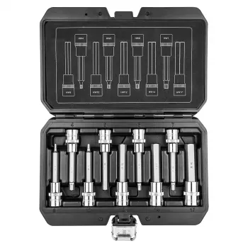 NEO TOOLS sexkantbits på hylsa 100 mm, 9-delad sats