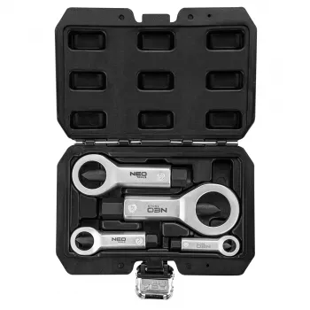 NEO TOOLS mutterbrytarsats 4 st 9–27 mm CrV-stål med väska TOP-11-925