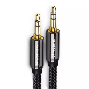 Wozinsky universal 3,5 mm AUX-ljudkabel 2x teleplugg 1,5 m svart