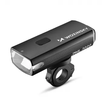 WOZINSKY 3000 lumen USB-C laddningsbart cykellyse med powerbankfunktion - svart