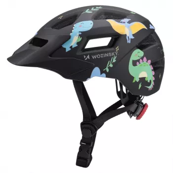 Wozinsky barn-MTB-cykelhjälm med avtagbart visir 52-56 cm - svart