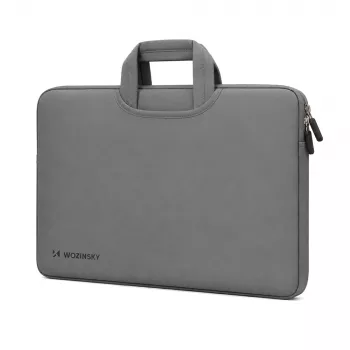 Wozinsky WNT-15G 15,6 inch neoprenlaptopfodral med dolt handtag - grå