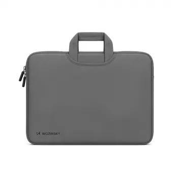 Wozinsky WNT-15G 15,6 inch neoprenlaptopfodral med dolt handtag - grå