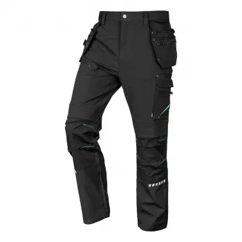 NEO TOOLS Mix&Match arbetsbyxor med hölsterfickor, 4-vägsstretch, Cordura-förstärkt, svart, storlek S