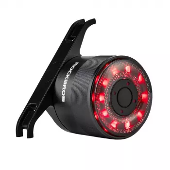 ROCKBROS Q1 cykelbakljus, 7 LED-färger, med USB-C-kabel, svart
