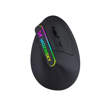 WOZINSKY WMG-1164 trådlös vertikal ergonomisk gamingmus 3600 DPI RGB svart