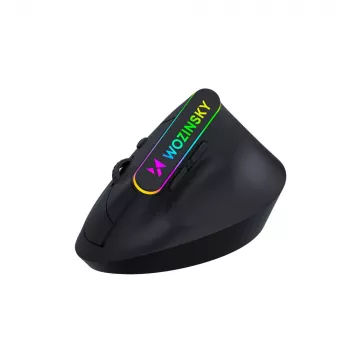 WOZINSKY WMG-1164 trådlös vertikal ergonomisk gamingmus 3600 DPI RGB svart