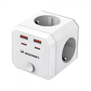Wozinsky WKZ-4B Power Cube 4x AC 2x USB-A 2x USB-C PD 20W 4000W vit