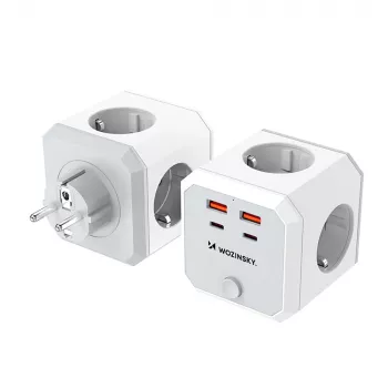 Wozinsky WKZ-4B Power Cube 4x AC 2x USB-A 2x USB-C PD 20W 4000W vit