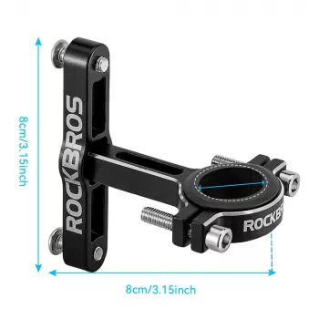 ROCKBROS KS-416 justerbar flaskanhållaradapter i aluminium – svart