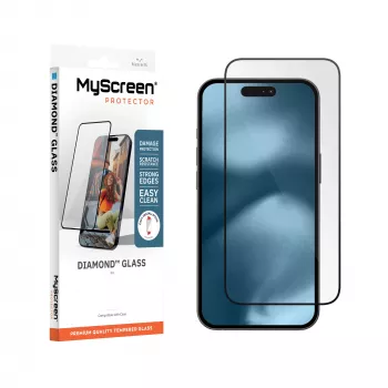 MyScreen Diamond Glass skärmskydd för Apple iPhone 18 Pro - 9H härdat glas, full täckning, skalvänligt, bubbelfri montering