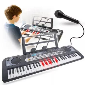 MQ 6119L 61-tangenters portabelt elektroniskt keyboard med LED-display, 128 klanger, 128 rytmer, inspelnings- och undervisningsfunktioner, svart