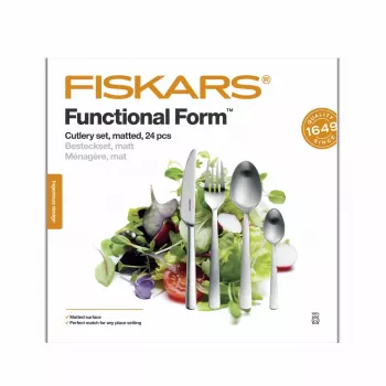 Fiskars Functional Form 24-delat bestickset i matt rostfritt stål