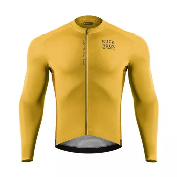 ROCKBROS herr Road to Sky cykeltröja långärmad - gul, storlek L