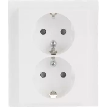 Busch-Jaeger SCHUKO dubbeluttag 202 EUJB-84, Alpine White, infällt, 2 x typ F, 16 A