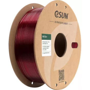 ESUN PETG+ 1,75 mm genomskinligt röd 1 kg pappersspole
