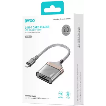 BWOO USB-C 2-i-1 SD/TF-kortläsare (BO-BZ64)