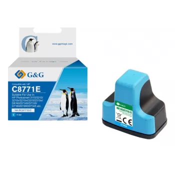 G&G kompatibel HP 363 XL hög kapacitet cyan bläckpatron (C8771EE)
