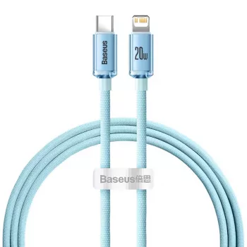 Baseus Crystal Shine USB-C till Lightning-kabel 20W, 1,2m, blå