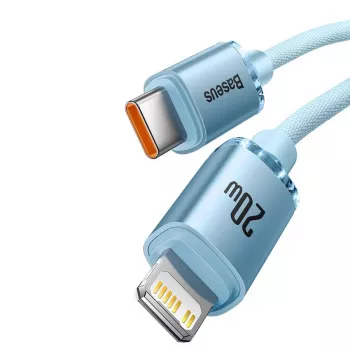 Baseus Crystal Shine USB-C till Lightning-kabel 20W, 1,2m, blå