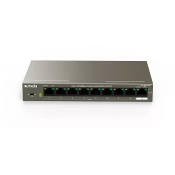 Tenda TEF1109P-8-102W 9-portars desktop-PoE-switch med 8 PoE+-portar, 102W budget, 10/100 Mbps
