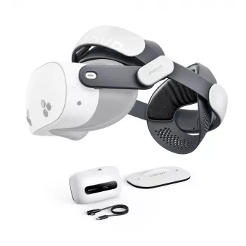 BOBOVR M3 Pro+ batteri huvudrem med 6500 mAh batteri och laddstation för Meta Quest 3/3S - vit