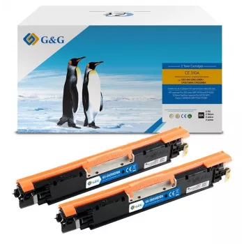 G&G toner ersätter HP 126A/ CE310AD Canon 729BK 2 st