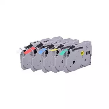 G&G BB-B-G-TZE-MP5 etikettbandsset för Brother P-touch TZe-serie (5-pack, blandade färger)