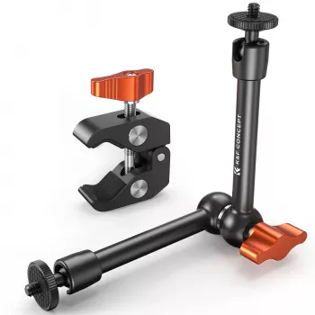 KF Magic Arm + Super Clamp monteringssats med 1/4 inch och 3/8 inch gänga, 15–55 mm käft, svart