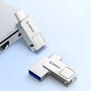 ORICO U301 128GB dual-USB-A/USB-C flashminne USB 3.2 Gen 1 silver
