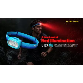 Nitecore UT27 MB 800 lumen dual-beam pannlampa med rött ljus