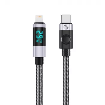 ORICO LDC2L USB-C till Lightning-kabel med LED-effektindikator, PD 29W, 480 Mbps, 1,5 m, svart