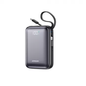 JOYROOM JR-PBF29 20000mAh 22,5W powerbank med digital display och inbyggda dubbla Type-C-kablar – svart