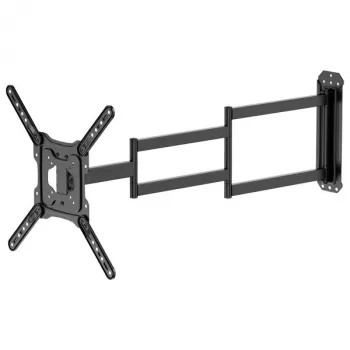 Brateck LPA84-445XL fullrörlig TV-/monitorväggfäste för 37–80 inch skärmar, 50 kg kapacitet, VESA upp till 600x400, dubbel svängarm, matt svart