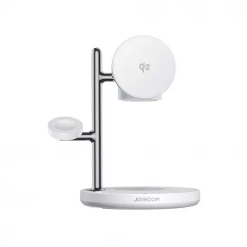 JOYROOM JR-W23 Qi2 4-i-1 trådlös laddstation med nattlampa – vit