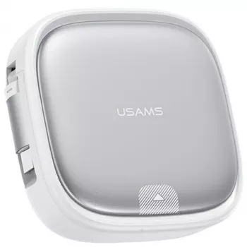 USAMS hopfällbar 3-i-1 laddkabel med förvaringsbox - USB-A till USB-C/Lightning/Micro USB, 60W, silver