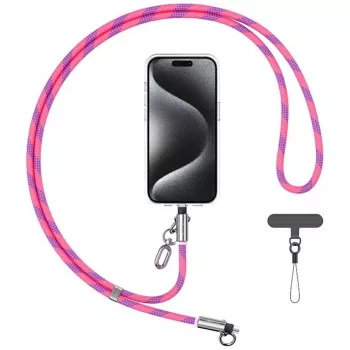 USAMS SJ746 30W USB-C till Lightning laddkabel med bärrem 1,2 m rosa