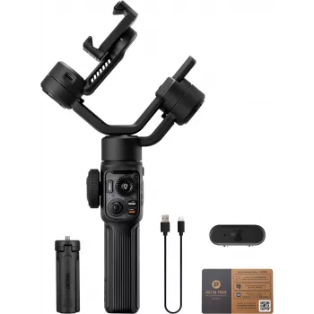 Zhiyun C030124ABR1 smartphone-gimbal-stabilisator 3-axlig med inbyggt fyllnadsljus, Bluetooth 5.0, 2600mAh batteri, upp till 25h drifttid, stöder 50-90mm smartphones, svart