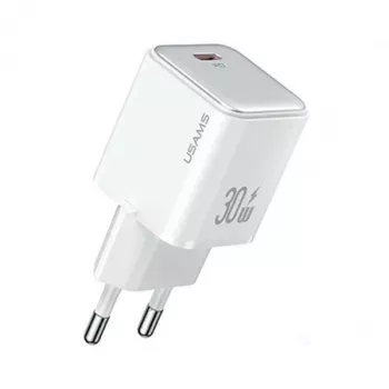 USAMS X-ron Series 30W USB-C PD3.0 väggladdare, vit (EU-kontakt) – US-CC186