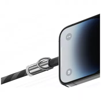 USAMS SJ746 30W USB-C till Lightning-laddkabel med bärrem 1,2 m grön