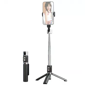 USAMS ZB324 mini trådlöst selfie-stick-stativ med Bluetooth-fjärrkontroll – svart