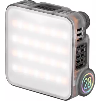 Zhiyun M20 RGB LED-fylljus med 20W effekt, 2700K-6500K CCT, HSI-färglägen, OLED-display, magnetisk baksida, USB-C PD-laddning