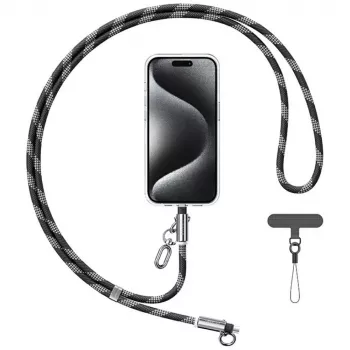 USAMS SJ746 30W USB-C till Lightning telefonlanyard-laddkabel 1,2 m svart